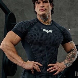 YOUNGLA X BATMAN Black Compression Tee